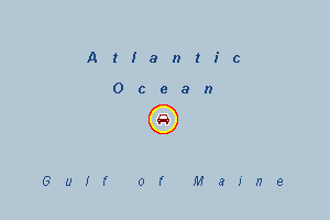 image of car over the Atlantic Ocean