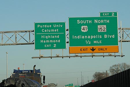 Indiana exit sign