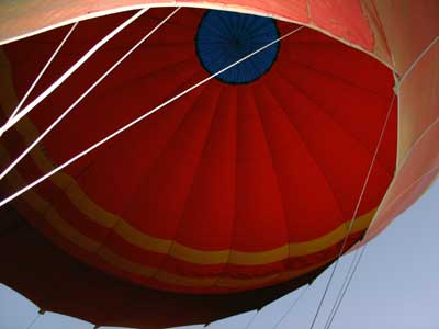 looking up into the balloon